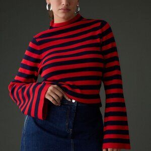 Maeve, striped bell-sleeve sweater (new without tags)